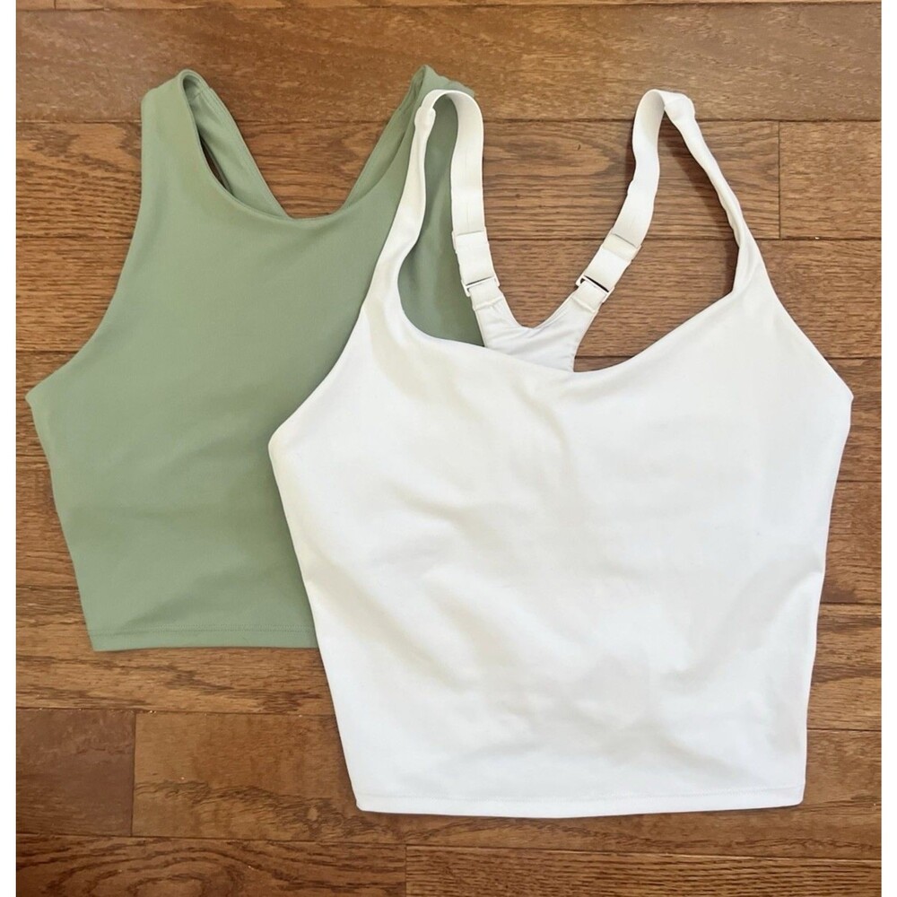 Vuori Quince Womens S Activewear Lot Tank Top Sports Bra Set 2 Pack White Green